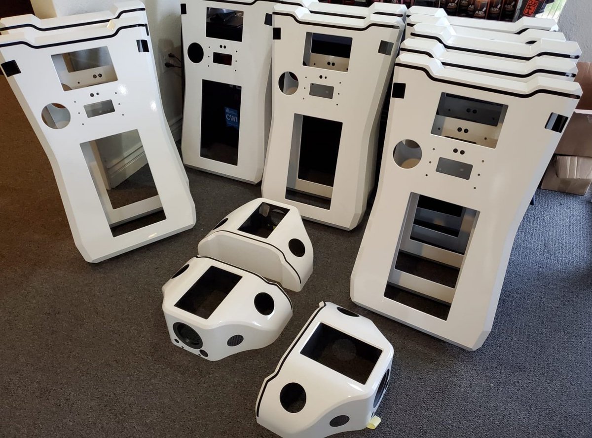 SteveReinharz's tweet photo. $AITX shells getting ready for build out for April deliveries. Clean looking... Reminds me a stormtrooper armor... https://t.co/XjDIaPr9J2