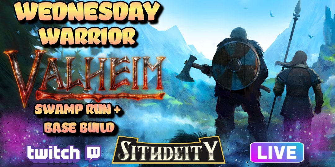 Sith_deity's tweet image. Starting a little later than planned but we will still be doing a BIG @Valheimgame stream. See you in the after life friends💚
#twitchstreamer
#LetsGrowStreams
@sme_rt
@SmallStreamersR 
@share_stream
@rtsmallstreams @Retweet_Twitch
👇 💜join us💜 👇
twitch.tv/sithdeity