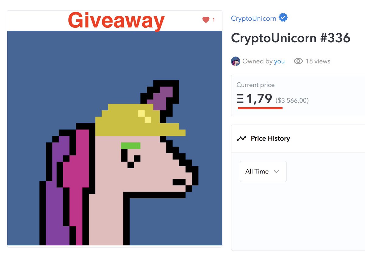 #Giveaway 1 CryptoUnicorn #NFT 

I will give 1 #CryptoUnicorn, winner will receive 1 CryptoUnicorn NFT that costs 1.79 ETH

Conditions:

1. Follow Us
2. Retweet
3. Join us on discord discord.com/invite/xUqwqzq…
4. Tag 3 Crypto Friends

🚀 Ends will take place on April 12

#Crypto