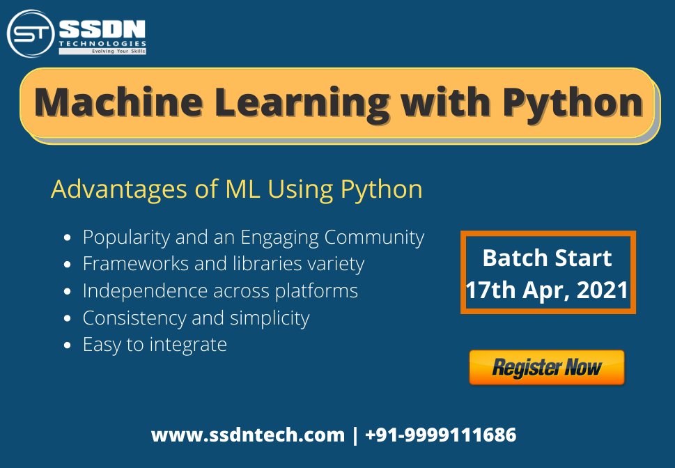 AainaBadakar's tweet image. How to build your career in Machine Learning with Python Course. Join SSDN Technologies and build your career.
Call - +91 9999111686
Visit - ssdntech.com/ai-courses/mac…
#machinelearning #python #machinelearningwithpython #aicourse #mlcourse #mltraining #pythontraining #pythoncourse