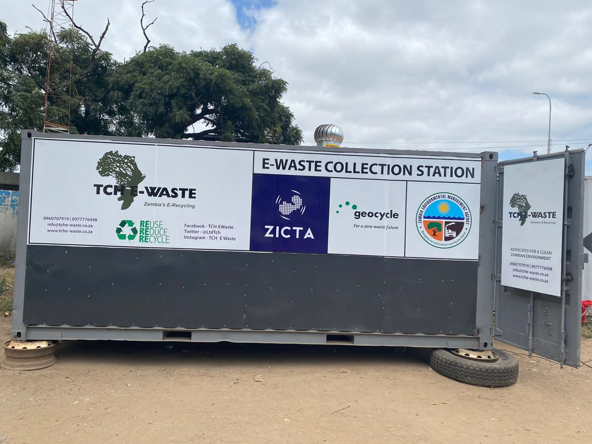 LtdTch's tweet photo. Our E-Waste Collection Station in Matero will open for operations on 8th April 2021! Join us in cleaning the environment by collecting e-waste and bring it to us for safe and responsible disposal. More Stations 2 come! #keepzambiaclean #rethinkreuserecycle #zerowaste #Cash4Trash https://t.co/8DcQj8PHGK