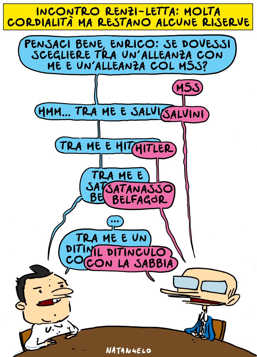 Qualche riserva - La mia vignetta per il Fatto Quotidiano oggi in edicola!
#7aprile #renzi #letta #pd #italiaviva <a href="/fattoquotidiano/">Il Fatto Quotidiano</a>  #webcomic #fumettiitaliani #vignetta #fumetto #memeitaliani #umorismo #satira #humor #natangelo
