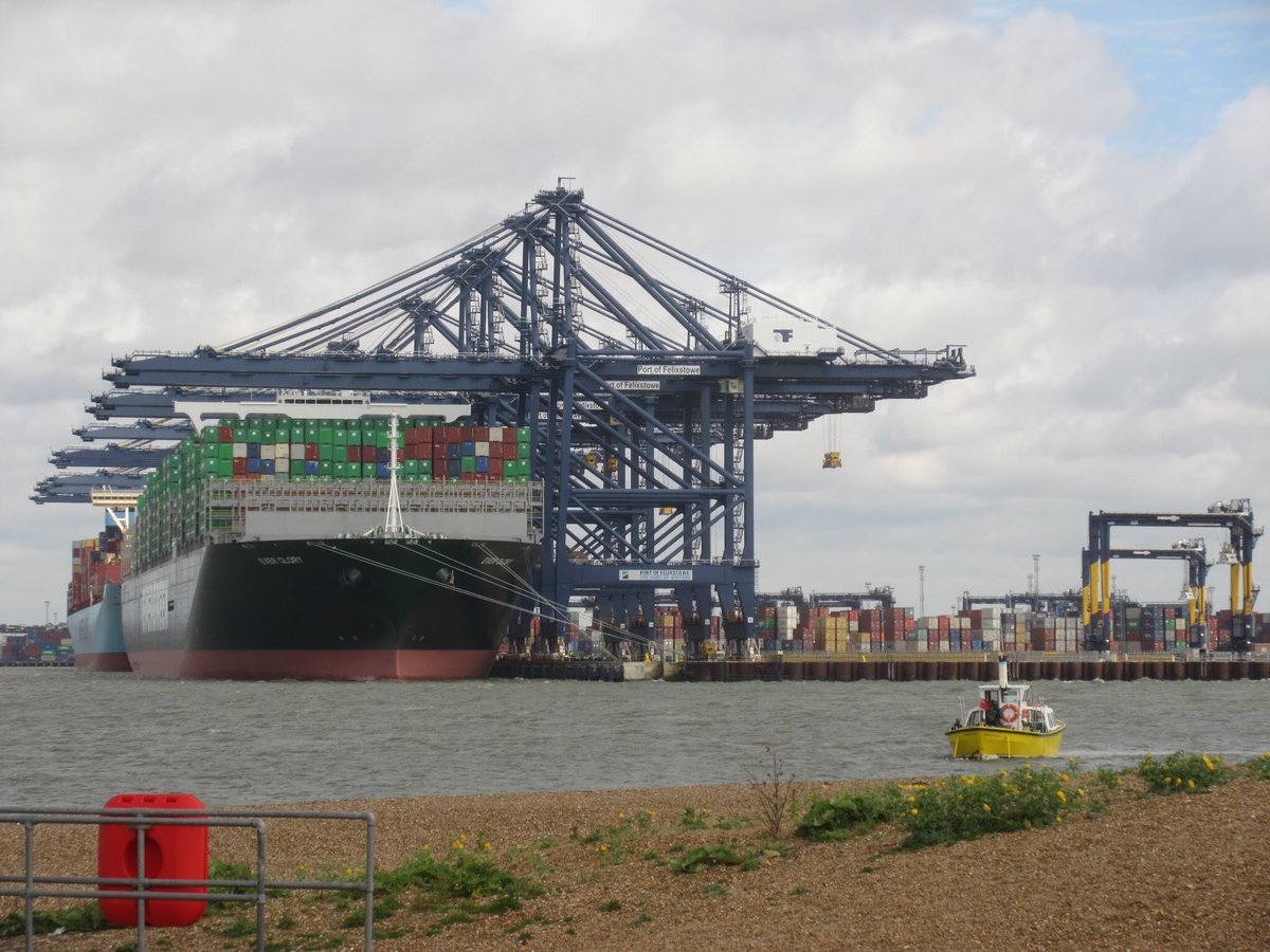  #AprilA2ZChallenge F is for  #FelixstoweA juxtaposition of genteel beach and promenade with busy container port. These were all taken in 2019.