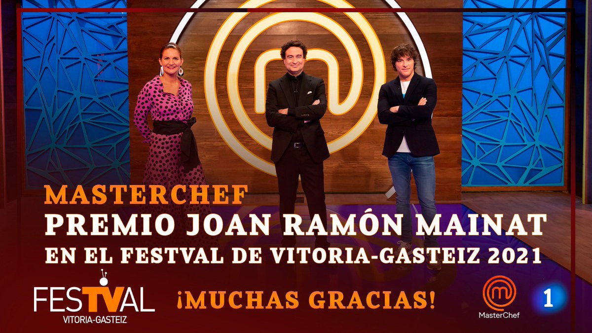 ¡Grandes noticias! Estamos muy felices de anunciaros que @masterchef_Es , de <a href="/La1_tve/">La 1</a> , recibe el Premio Joan Ramón Mainat 2021 en el <a href="/FesTVal/">FesTVal</a>, por los valores que transmite, la difusión de nuestra gastronomía y su éxito de audiencia ¡MUCHAS GRACIAS 🏅!