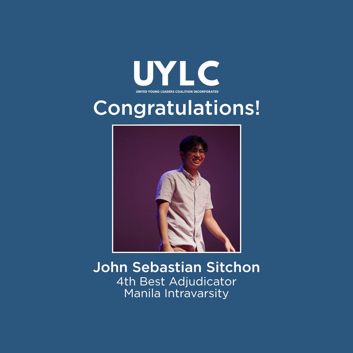 uylcph's tweet photo. We are sending our warmest congratulations to Brylle Abella and John Sebastian T. Sitchon on their latest feat. We're happy to see you succeed! #OneUYLC https://t.co/b2D6ZppKXb