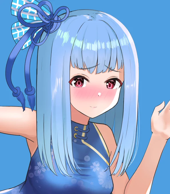 姉のコスプレ姿を見るために二人でコスプレすることを提案したが、想像以上に恥ずかしくて姉を見るどころじゃない妹の図 