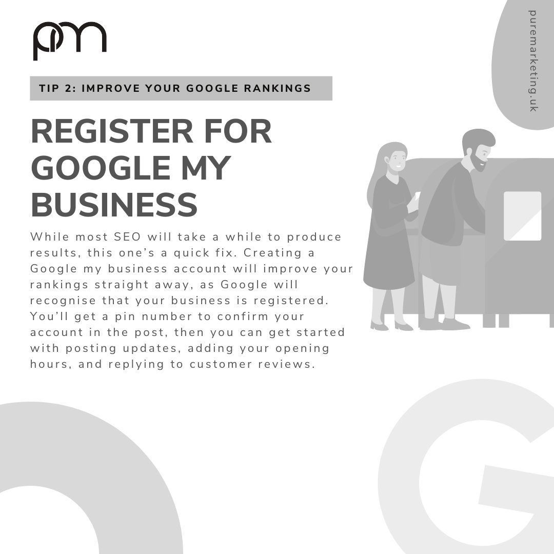 Every day this week, we're sharing a tip on Improving your Google Rankings. And todays one is often an easy step to forget, but can do wonders for your SEO!

#seo #googlerankings