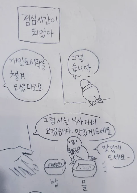 신입사원은 앵무새 <2> 점심시간 
