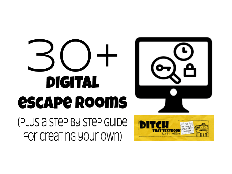 DitchThatTxtbk's tweet photo. 30+ digital escape rooms (plus a step by step guide for creating your own)

🔐30+ FREE digital escape rooms you can use TOMORROW!
👣Step-by-step instructions for creating your own
🗂A planning template to get you started

https://t.co/o2I48On1SY #ditchbook https://t.co/vNYV3yQk0f