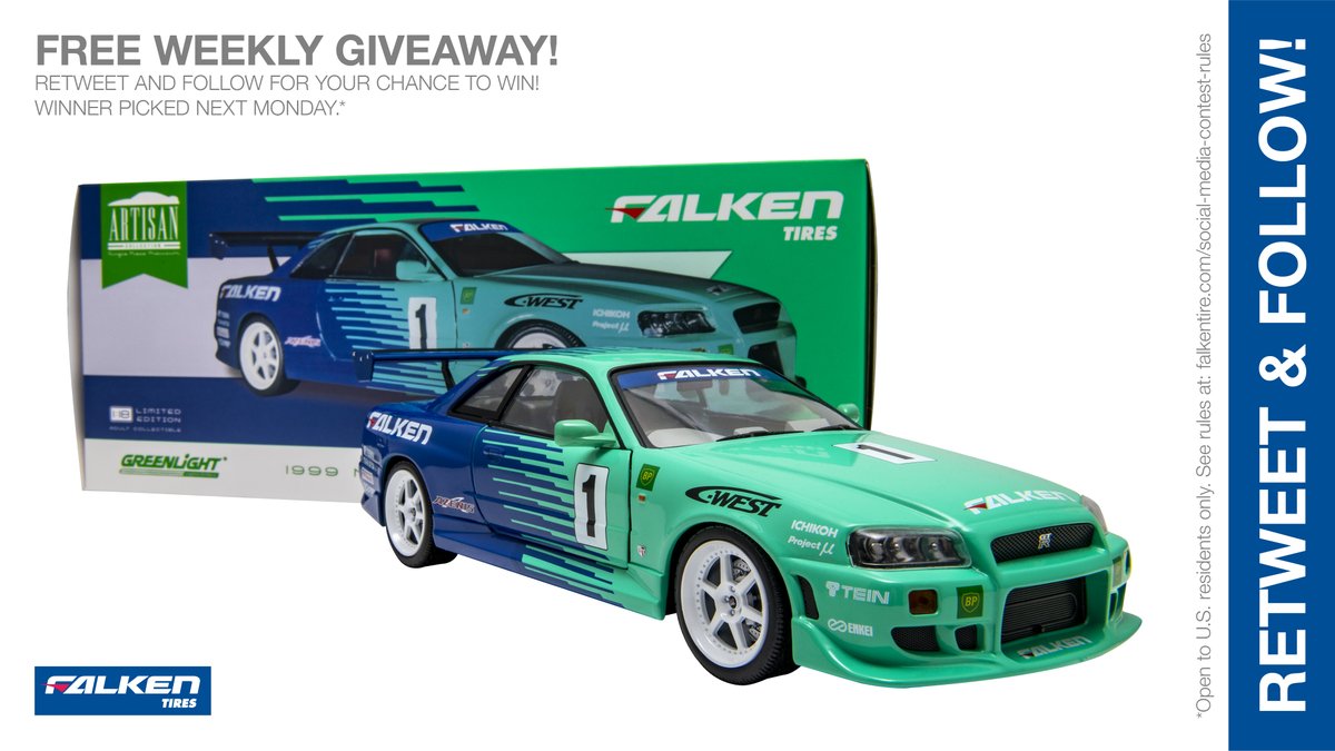 FalkenTire's tweet photo. Falken 1:18 scale @GLCollectibles #NissanGTR weekly #giveaway #contest. RT &amp; follow #FalkenTire to enter to #win this #prize or other #swag! Day 3 Rules: https://t.co/hZgWAdAaQW https://t.co/082YzumQg9