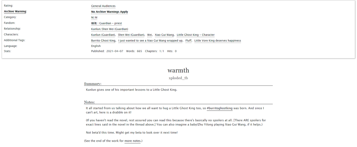 xploded_tb's tweet photo. #guardian #weikun #kunwei
✨ very gen
✨ fluffy & cute
✨ an adorable Little Ghost King
✨ #burritoghostking
I can't art, so I decided to write a quick drabble on it. 🥰 Not beta'd, but might get it done next time!
https://t.co/IVnb5MNVyK https://t.co/ADqNvy4md5