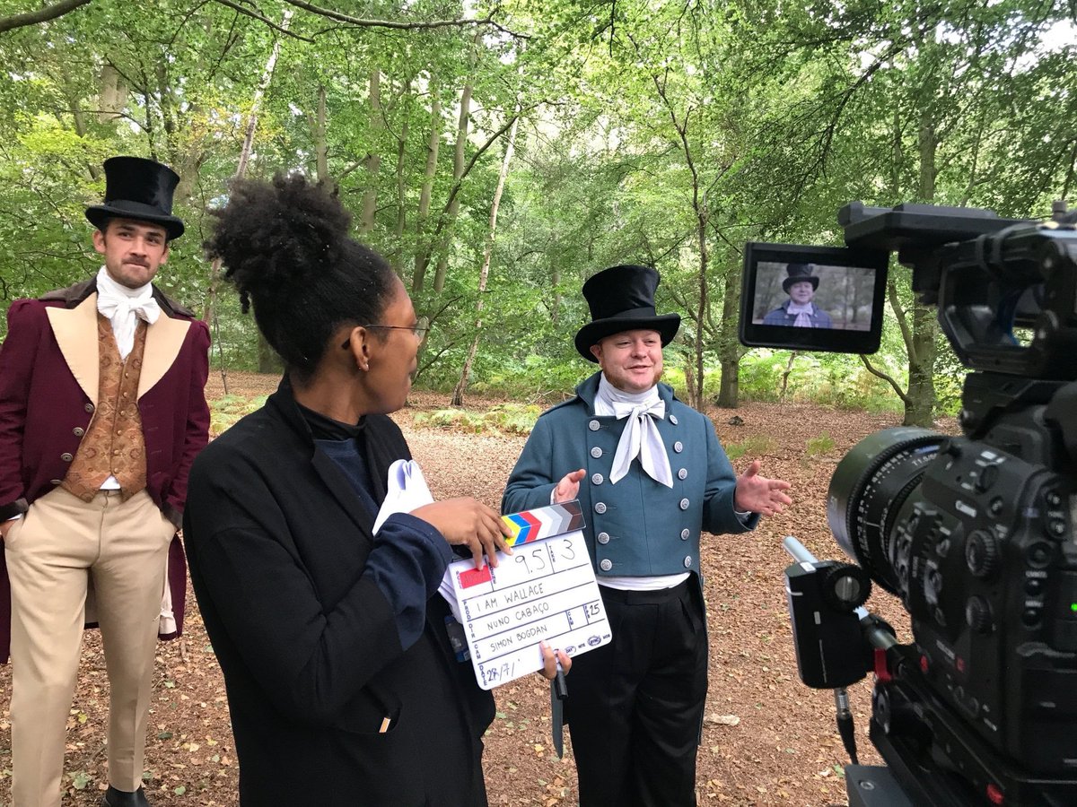 Another #BehindTheScenes photo. Here’s <a href="/Richard_Unwin/">Richard Unwin</a> and #LouisCummings preparing for a shot 🎬 See more at facebook.com/whoiswallace #film #filmmaking #bts