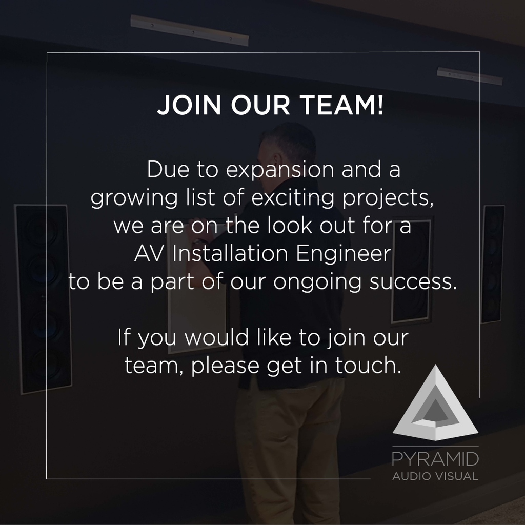 We are currently seeking to employ a full-time Audio⁠
Visual Installation Engineer to add to our growing team.⁠

⁠Link to job application here - thepyramidgroup.co.uk/contact-us/joi…

#job #joinourteam #jobsearch #AV #AVengineer #engineer #installation #cv #engineering #technology