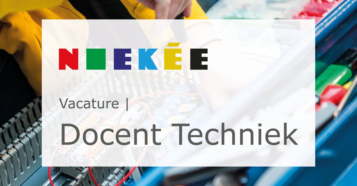 #VACATURE | <a href="/niekee_roermond/">Niekée Roermond</a> is per direct op zoek naar een docent techniek. Ben of ken jij de geschikte kandidaat? Kijk dan snel voor meer informatie (&amp; andere #vacatures) op werkenbijsoml.nl. 

#onderwijs #techniek #leraar #docent