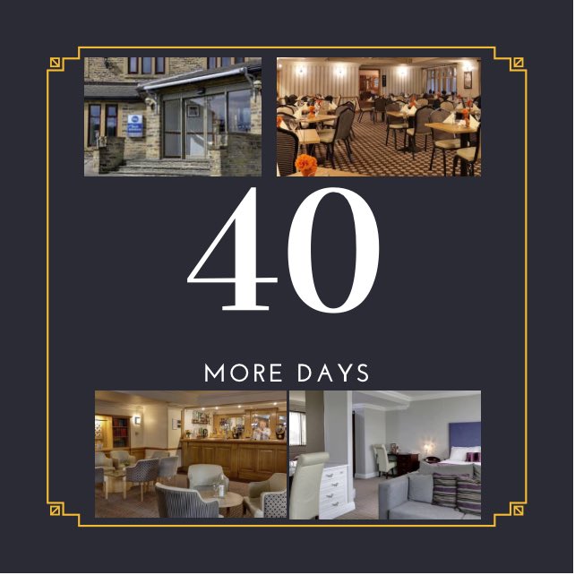 BW_GuidePostHotel (@bw_guidepost) on Twitter photo Countdown has commenced until we can welcome you back to the hotel, adhering to government guidelines of course.
Call to book your room, or table in the Restaurant, or visit our website for more information
☎️ 01274 607866
📧 reception@guideposthotel.net
#welcomeback #hotelstay Countdown has commenced until we can welcome you back to the hotel, adhering to government guidelines of course.
Call to book your room, or table in the Restaurant, or visit our website for more information
☎️ 01274 607866
📧 reception@guideposthotel.net
#welcomeback #hotelstay