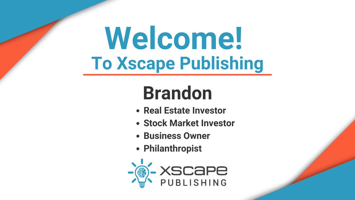 XscapePublish's tweet photo. We're happy to welcome Brandon to #XscapePublishing

Brandon is a real estate and stock market investor. He enjoys photography and sharing his insights on trends.

Our team is looking forward to creating something amazing for you. https://t.co/G8vHWHo9oo