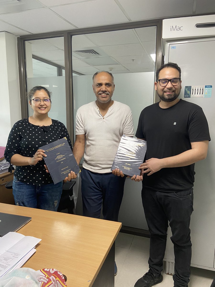 Feel delighted to announce that two thesis submission within 24hrs from my group. Congratulations to both <a href="/kaur_gazal/">Gazaldeep Kaur</a> worked on Fe deficiency response genes and Anil Kumar on wheat YSL genes and their function. Thanks <a href="/NABI_India/">BRIC-NABI</a> <a href="/DBTIndia/">Department of Biotechnology</a> and especially <a href="/thinkgenome/">Shrikant Mantri</a>
