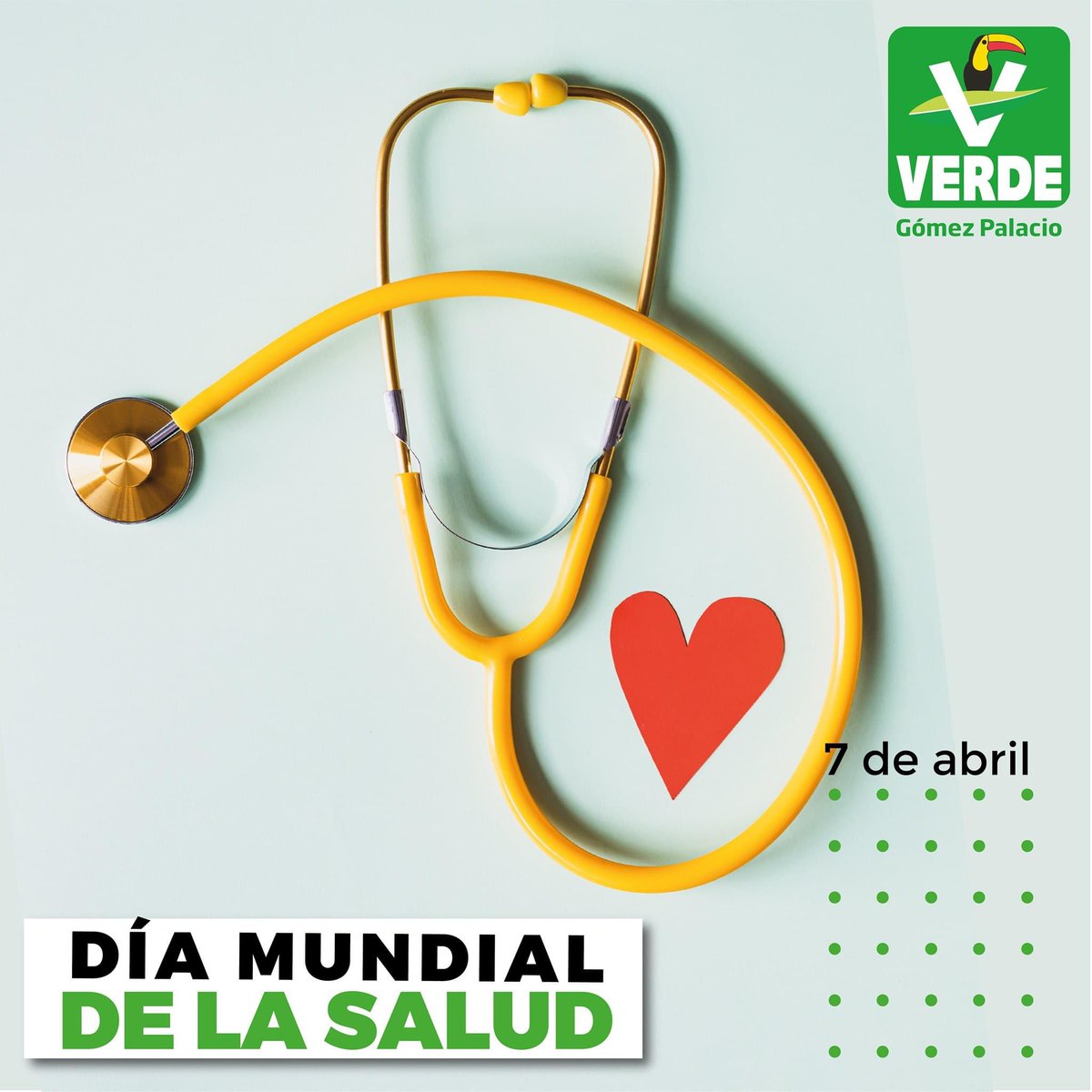 PartidoVerde_GP's tweet photo. El Día Mundial de la Salud, el 7 de abril de 2021, lo invitamos a unirse a una nueva campaña para construir un mundo más justo y saludable.

#PartidoVerdeGómezPalacio #SoyVerde #DíaMundialDeLaSalud https://t.co/0F3ck29Q8y