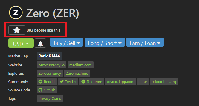 💰 Win 300 $ZER 💰 

1. Go to coingecko.com
2. Search ZER
3. Press the ⭐️
4. Like, RT this post &amp; Follow <a href="/ZeroCurrencies/">Zero</a> 
5. Post your screenshot in the comment section

⏲️ Ends 14th April

💎Supply: 9,852,530 $ZER
💎Mcap: $2,231,399

#Blockchain #Crypto #DeFi #Giveaway