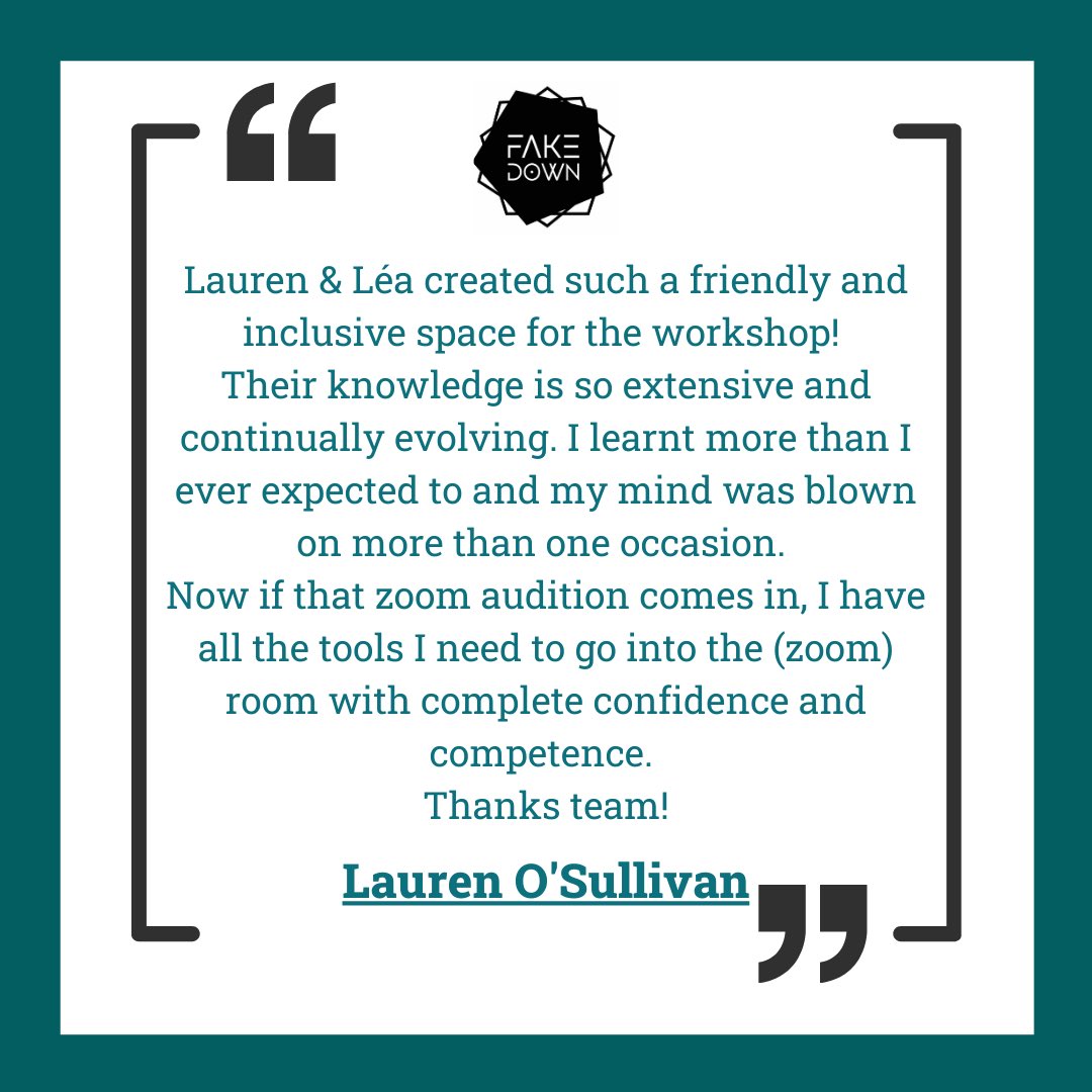 FakedownC's tweet image. Some lovely feedback from @LaurenOSull who attended our latest online audition workshop!
😍
We can’t wait to combine our knowledge with @ohhkaeli’s expertise: grab your tickets for our Session on FIRST ROUND #MUSICAL mock auditions (13th April, 7pm, 8/10£) 

#lesmiserables
