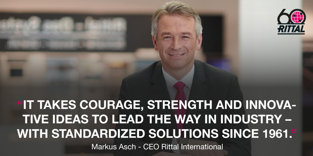 Met het idee om behuizingen te standaardiseren, in serie te produceren en uit voorraad te leveren, sloeg Rittal-oprichter Rudolf Loh in 1961 de spijker op zijn kop met de AE (de "allereerste") - vindt Rittal International CEO Markus Asch bit.ly/3dBSY0l