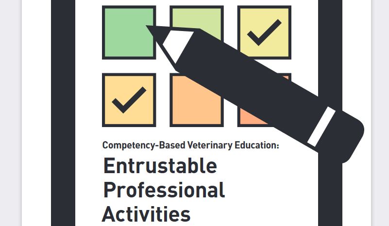 CBVetEd's tweet photo. The 2nd @AAVMC @CBVetEd output focuses on a set of exemplar "EPAs". These are authentic tasks in the workplace, so are immediately recognised as relevant to learners and clinician-educators. #CBVE @AVMA @theRCVS @ChaneyDvm @IlkiwJan @Read_EK @jodyfrost62 https://t.co/r5Vdvt7tSL https://t.co/oS98BDclfc