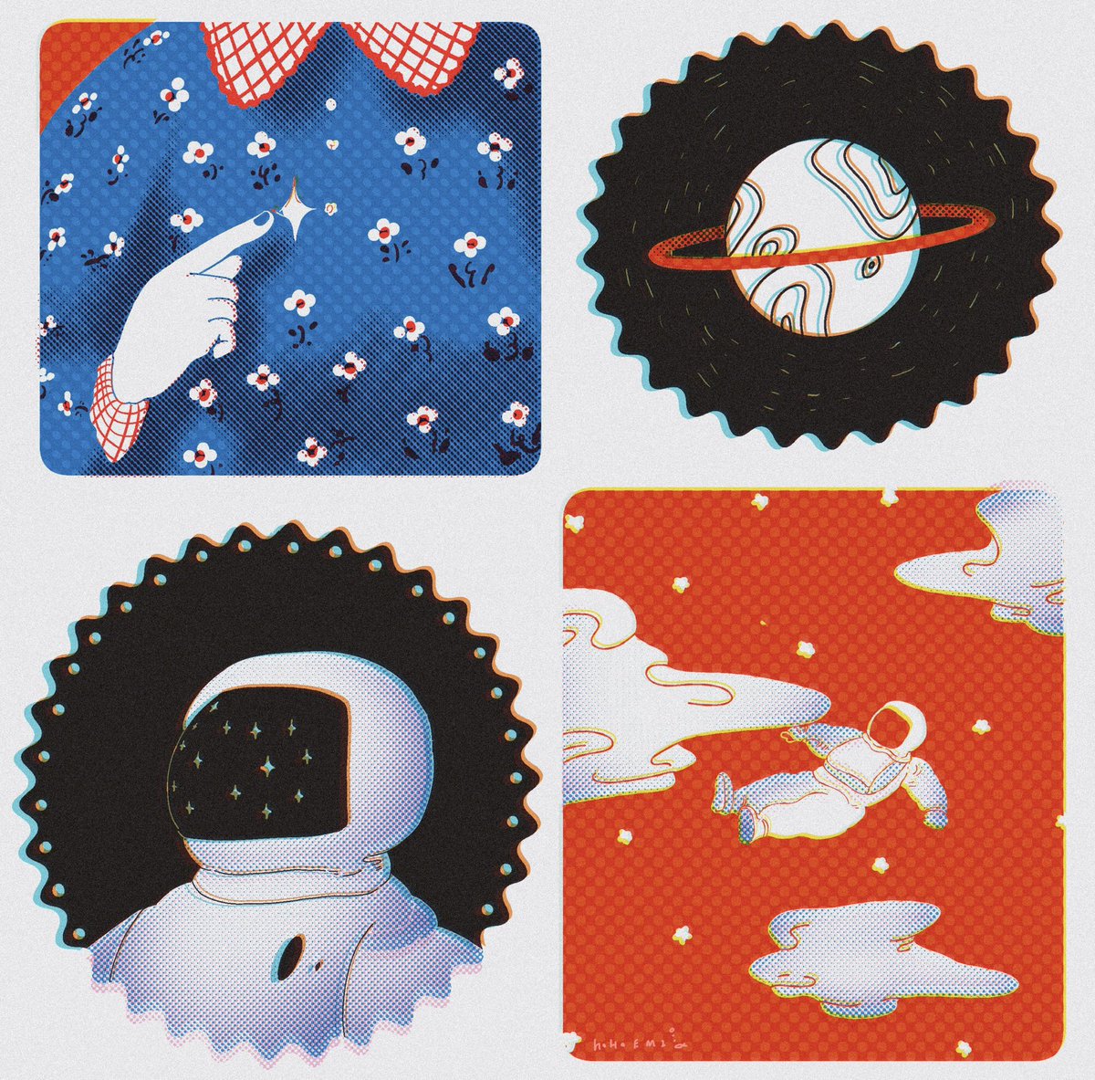 「#Gravity
ふわふわした空間で、いい距離感のSNSです。

☁︎https」|HOHOEMIのイラスト