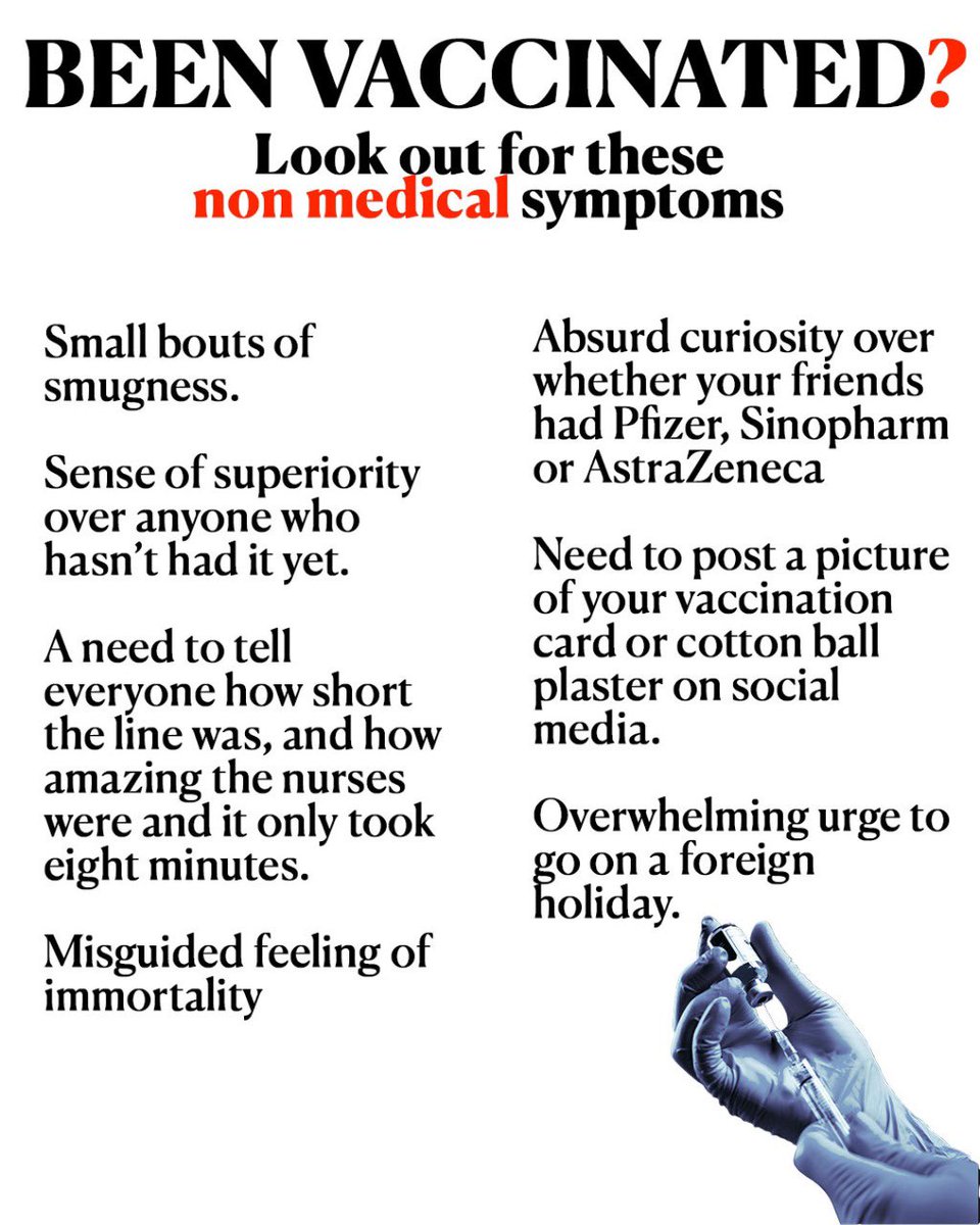 Been vaccinated? Here are some other side effects to look out for. How many have you suffered from?! #sideeffects #whatvaccine #funnycauseitstrue