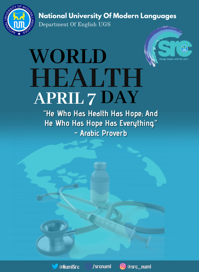 NumlSrc's tweet photo. HAPPY W🌏RLD HEALTH DAY
Let’s celebrate World Health Day together to raise awareness. Join hands with SRC by accomplishing WHO’s milestone for 2021: 'Building a fairer, healthier world.

#srcnuml #numl
@PRO_NUML @OfNuml https://t.co/ZKLJCFkGmm