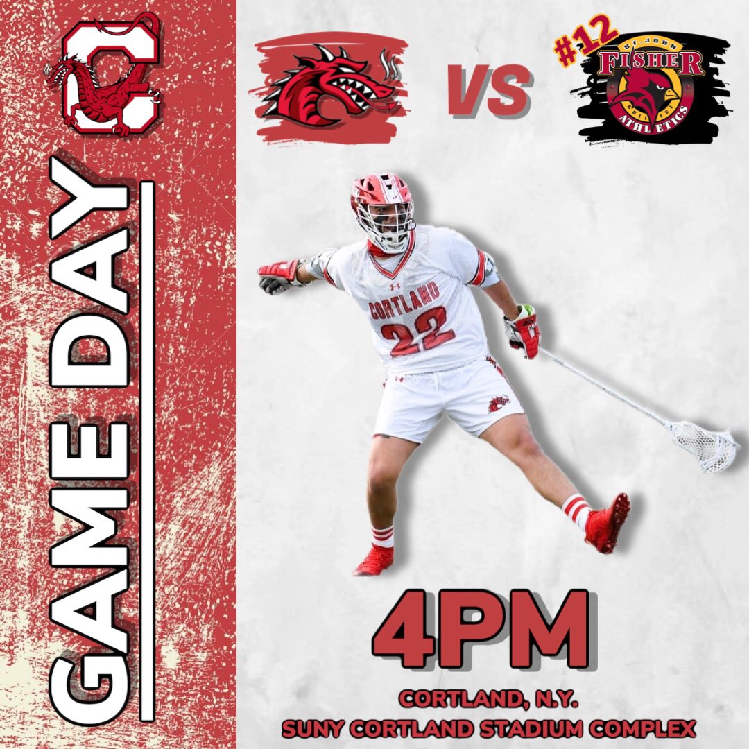 CortlandMLax's tweet photo. It’s Game Day in Cortland. Big tilt today at 4pm against  #12 St. John Fisher. The link to the action is below:

https://t.co/O1RHLUOLFn https://t.co/zfiQerc7ft