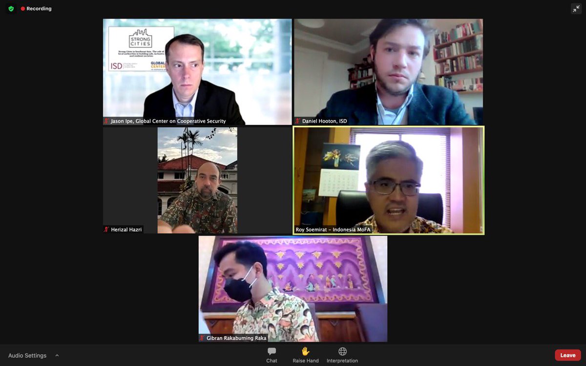 Director of International Security and Disarmament shared perspectives on Indonesia's national strategy, to strengthen the role of local governments and local actors in efforts to counter terrorism and violent extremism.