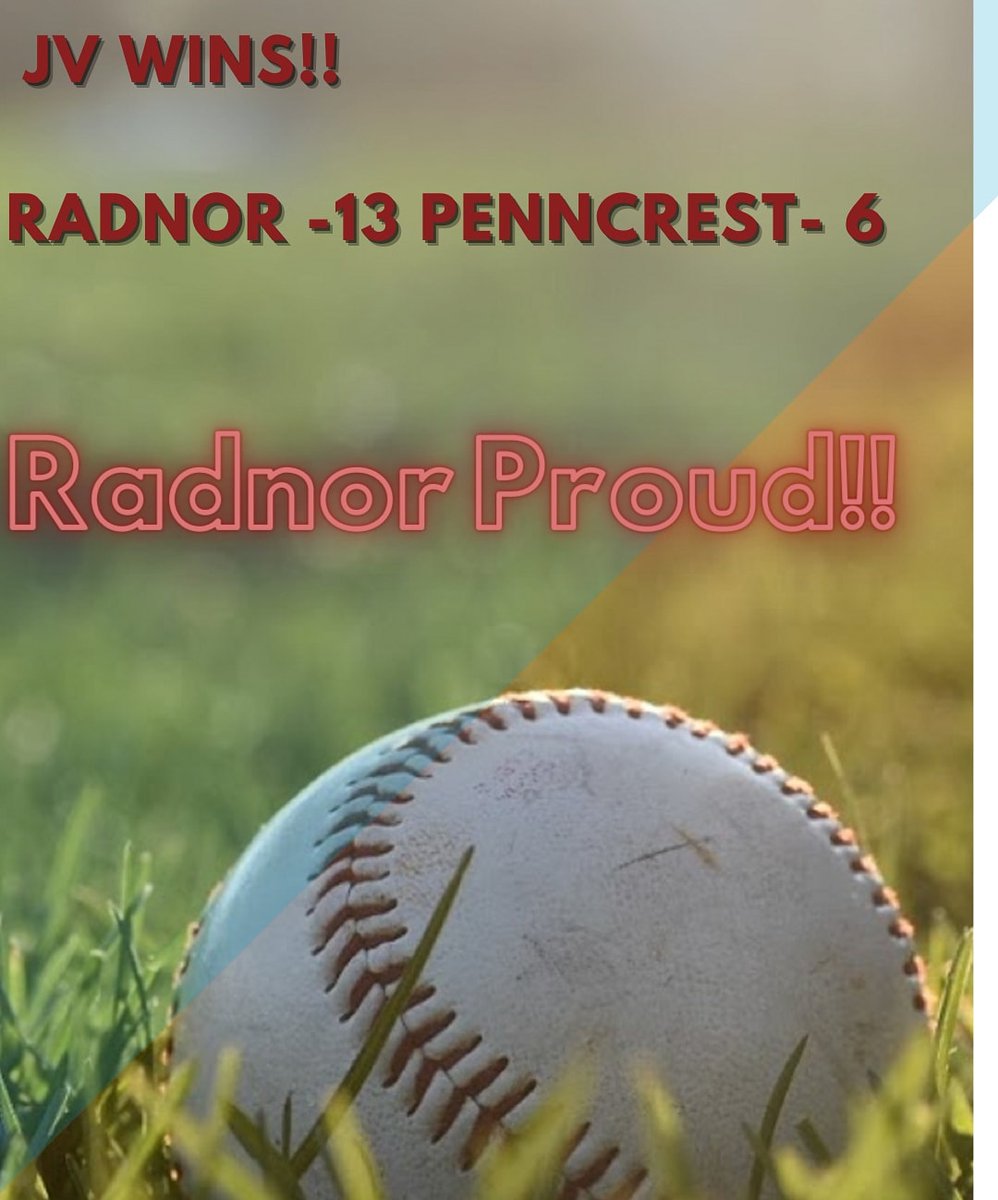 Congratulations to Radnor JV for beating Penncrest yesterday!