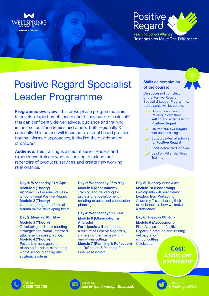 PosRegard's tweet image. Take a look at our exciting opportunity to become a Specialist Leader with Positive Regard TSA! 

#relationalpractice
