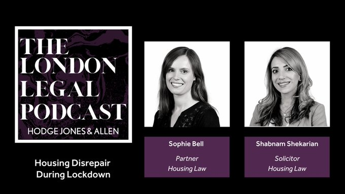 HJAHousingLaw's tweet photo. ❗️ NEW PODCAST ❗️

Our Partner, Sophie Bell &amp; Solicitor, Shabnam Shekarian discuss housing disrepair issues during lockdown and explain the government guidance that landlords &amp; tenants should follow. 

#Covid19 #Lockdown #Podcast #Disrepair #UKHousing

https://t.co/VRMabACQZK https://t.co/6xpkn9RGQq