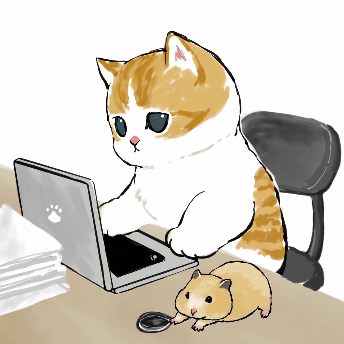 「入社1日目→ 入社2日目
  → 入社3日目→ 入社4日目 」|ぢゅの🐈のイラスト