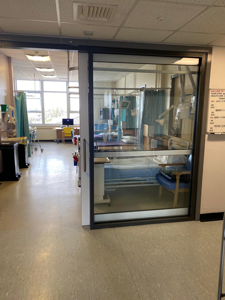 estates_nhs's tweet photo. Recent work undertaken on Ward E1 is now complete. The work included flooring replacement, ceiling replacement and the addition of sliding doors on bays @DirEandF @StockportNHS https://t.co/FelX1AaoAX