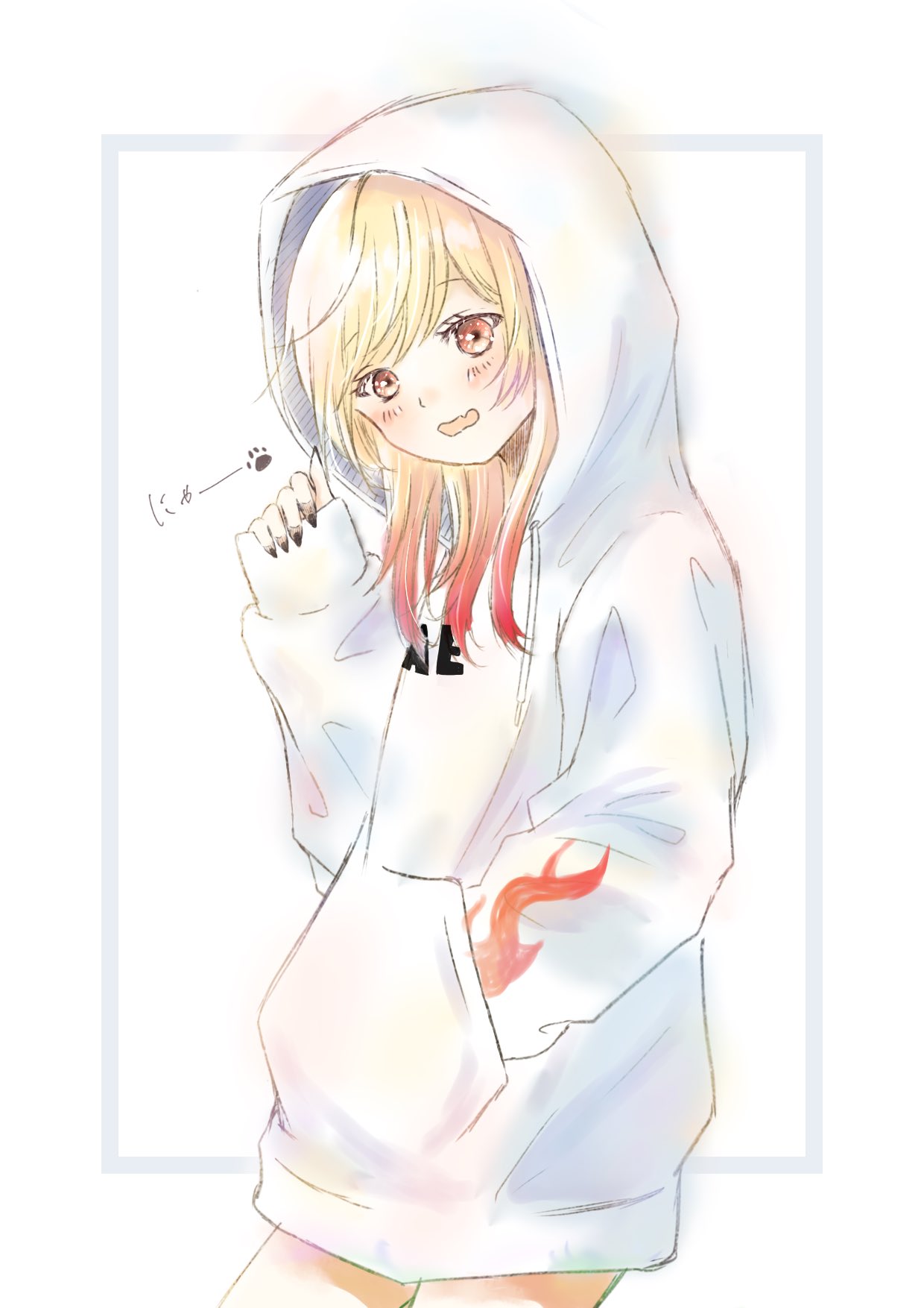 おれんじめろん この間あげてた髪型とbaeパーカーがとても可愛いでした 96猫絵 T Co 7p8acv59oo Twitter