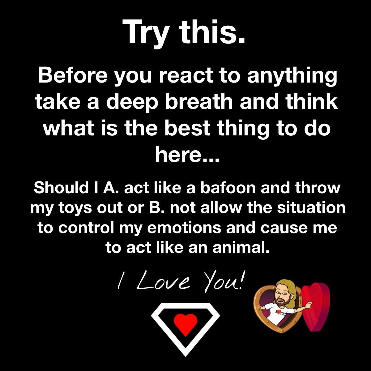 LoveFirstWorld's tweet photo. Try this. 

I Love You!
-
Love. It works. Guaranteed.❤️🤟🏻
-
#observe #freedom #beautiful #understand #dailygrowth #takeresponsibility #loveyourself #justletitgo #iloveyou #selfmastery #selflove #mentalhealth #love #kindness #lovelife #selfawareness #lovefirstworld #❤️#🤟🏻 https://t.co/X5UsQrmBPH