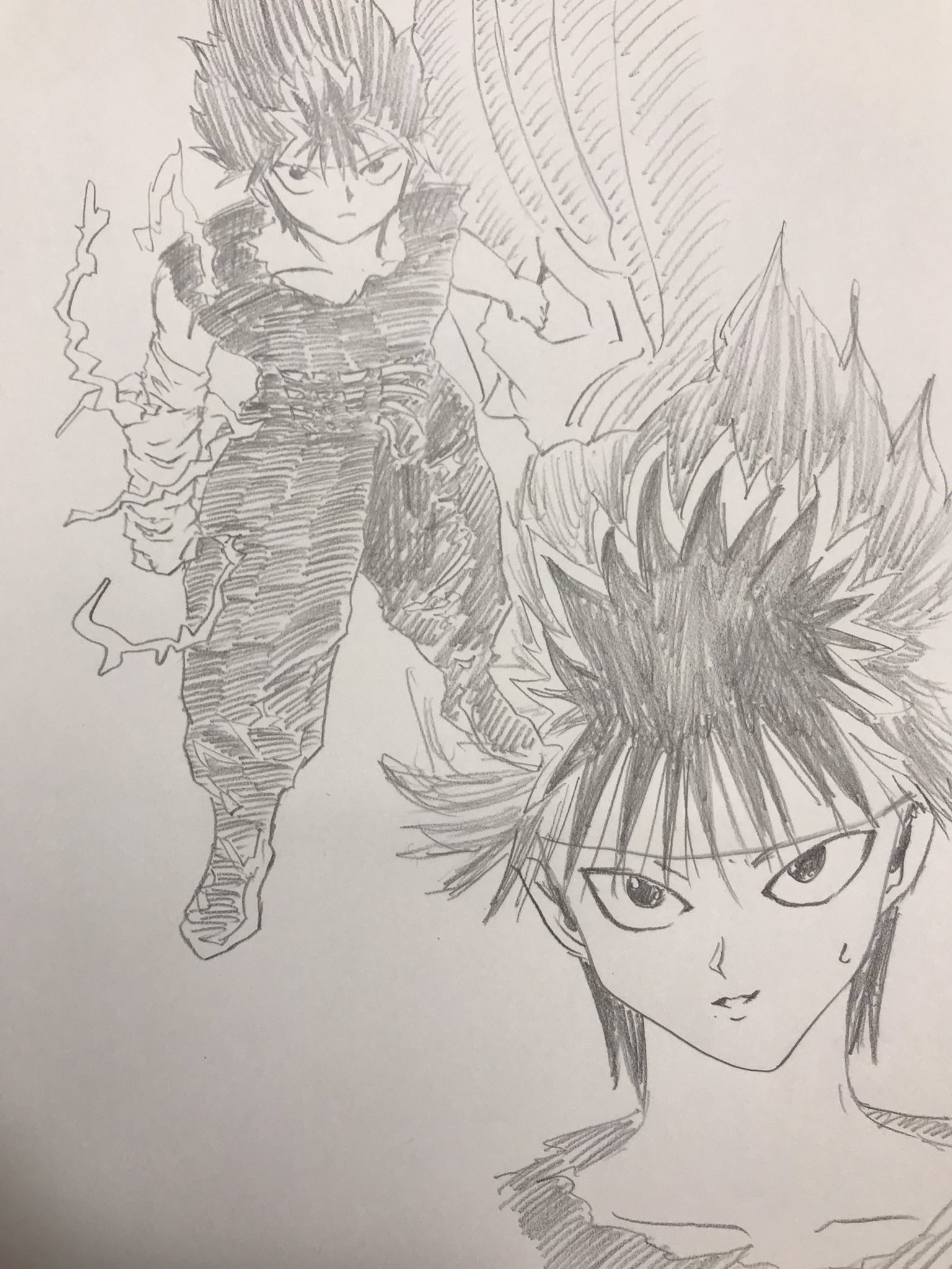 Rox 飛影はやっぱりかっこいいなあ 幽遊白書 飛影 一発描き T Co 0nyybkbuvi Twitter