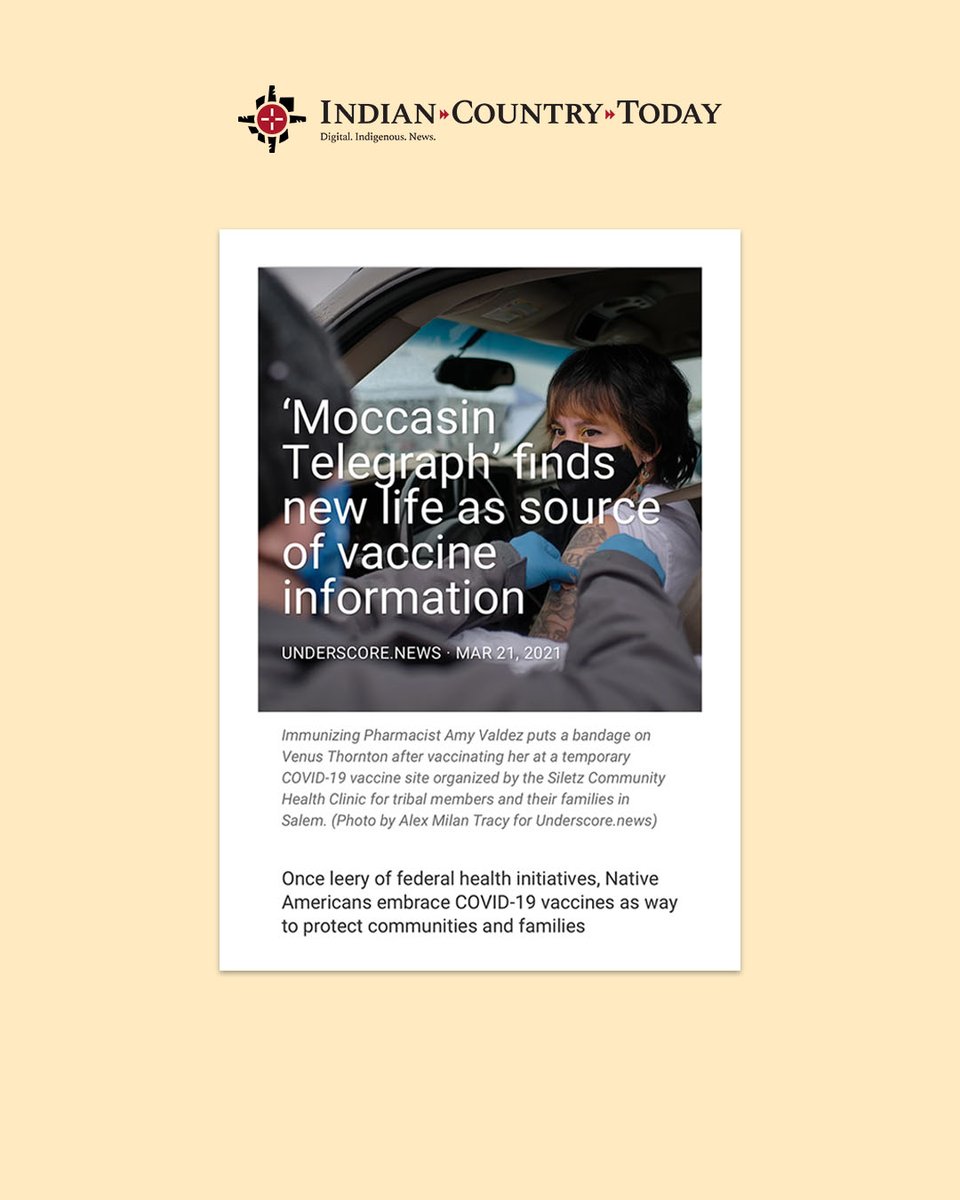 IllumiNative's tweet image. Today on #WorldHealthDay we are celebrating more than 1 million Native Americans vaccinated!

Indian Country has led the way in getting our most vulnerable vaccinated first &amp;amp; then sharing with others in need.