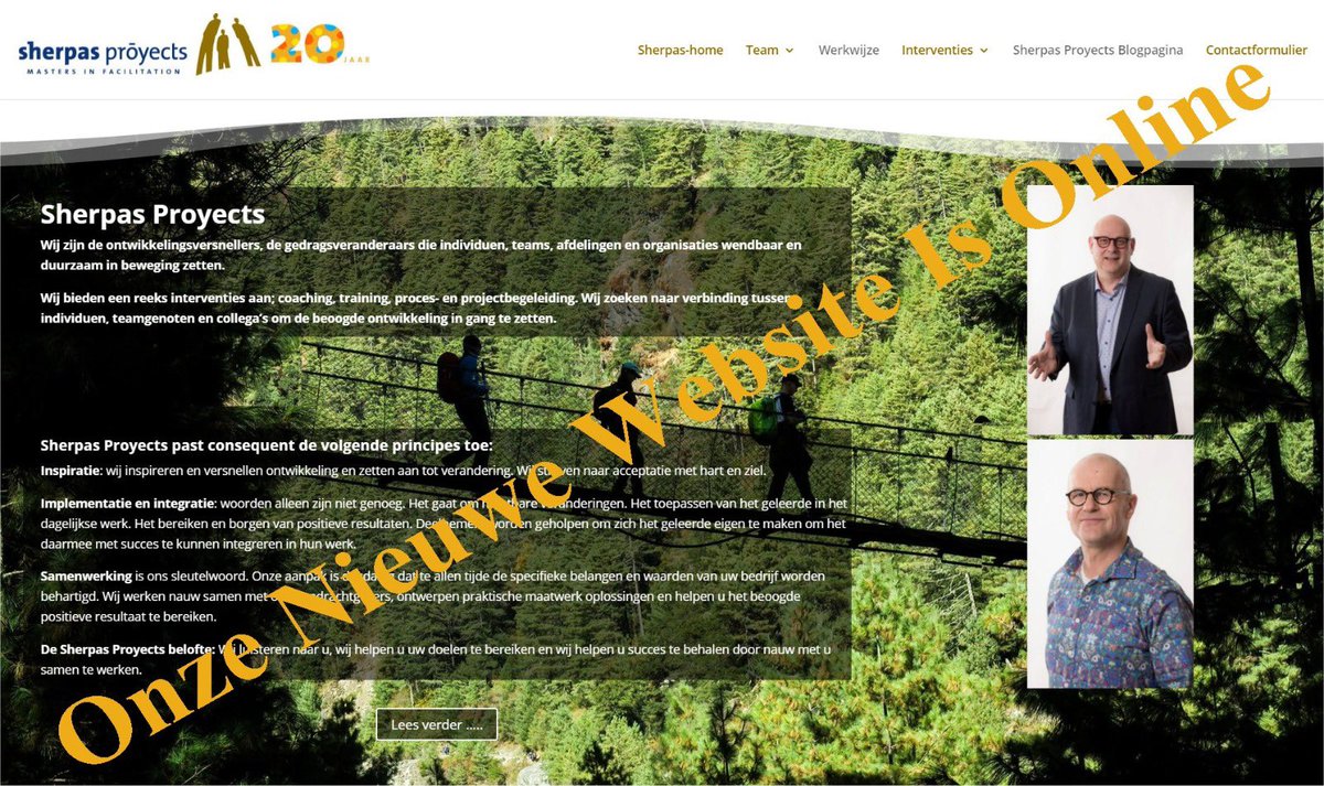 Een mooie dag om onze vernieuwde website te tonen; sherpasproyects.com