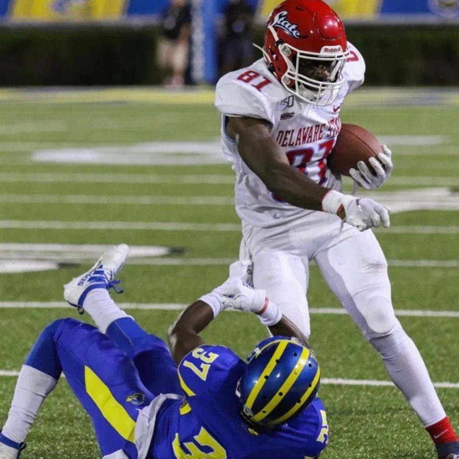 A Week 8 #FCS Top Performance 

WR Trey Gross - Delaware State

• 5 rec 123 yards 3 TDs