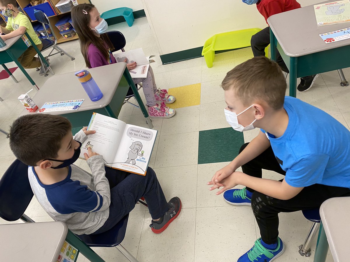 mrsconroyjtps's tweet photo. Partners practice using details from illustrations and dialogue to transform into characters as they perform their books with each other #readersworkshop #firstgrade #ConroyCrew https://t.co/CDWkwZppk3