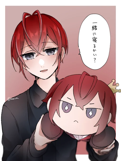 #twstプラス 

🌹くんと寝そべり🌹くん…寝…… 