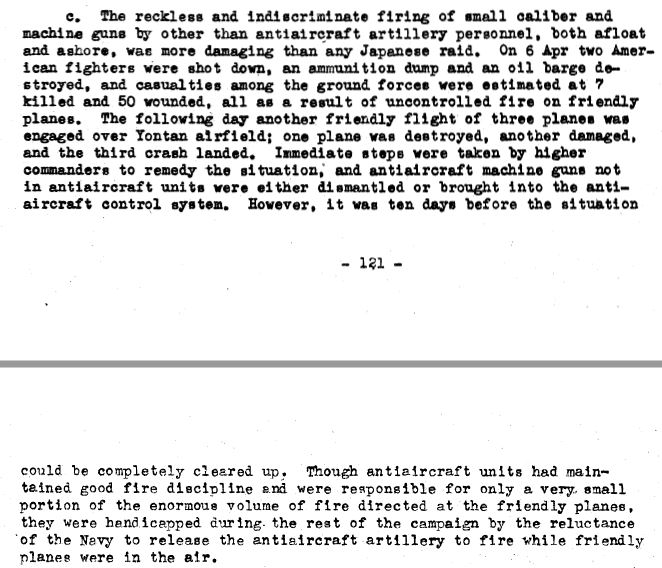 Failures that lead to this. Six US Navy planes were blown out of the sky by US Navy anti-aircraft fire. Four of those six planes were in the landing approach pattern for Yontan Air Field. 2/