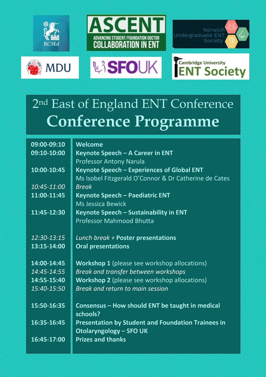 🎉 So proud to announce our 2nd EoE #ENT conference schedule 🎉 Tune in on 10th April for wonderful talks, workshops & presentations!😊 Please fill in the pre-conference survey for workshop preferences👇 smartsurvey.co.uk/s/EoEENTConfer… @SFO_ENTUK @bhaveshvtailor @veggieequallife