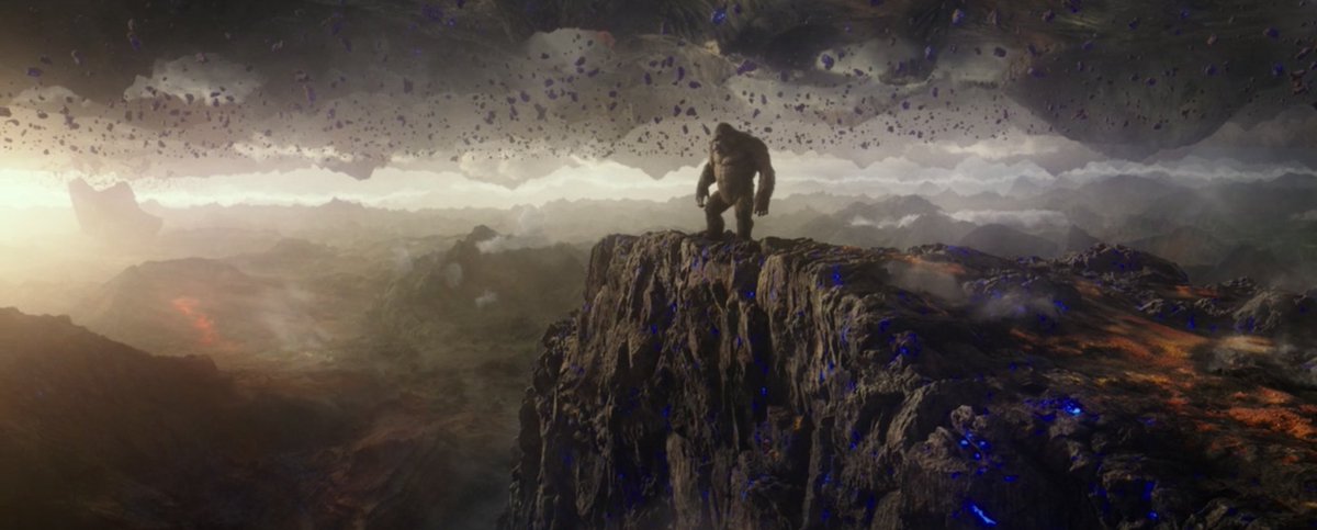 But this really rears its head when Kong reaches the Hollow Earth. He’s free and is happy in a wide open environment. But then Kong reaches the temple. Kong finds an axe made by his species and sits on the throne with pride for what his ancestors built (7/17)