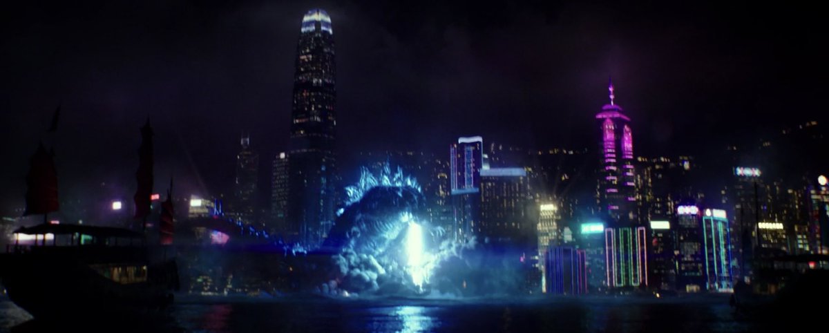 Kong then charges up the axe which alerts his presence in the Hollow Earth to Godzilla. Godzilla is in Hong Kong and has almost found Mechagodzilla but his hate once again takes over. Even more so since he knows Kong has the axe that has killed many of his species (8/17)