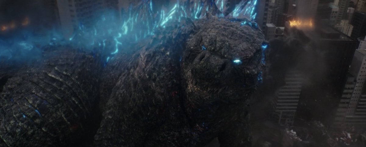 Godzilla looks surprised Kong is helping him and I think the big moment for Godzilla is when he chooses to charge up the axe for Kong. Godzilla powers up the tool that has killed many of his kind showcasing Godzilla finally choosing companionship over hate and dominance (12/17)