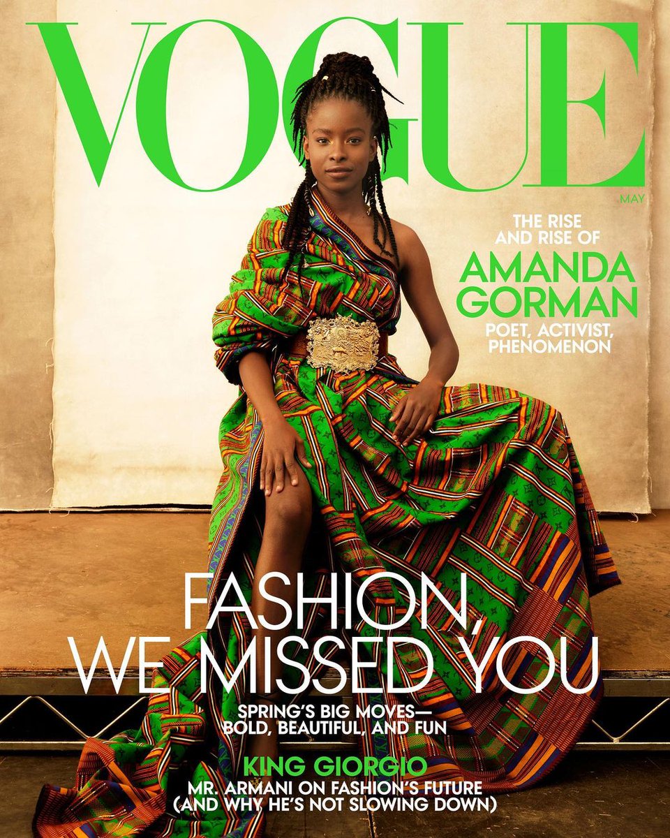 DarkGoldMedia's tweet photo. Poet and Activist #AmandaGorman covers the latest issue of #VogueMagazine https://t.co/8OuehYMkrI